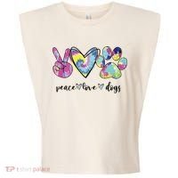 Peace Love Dogs Lover Puppy Paw Dog Garment-Dyed Women's Muscle Tee thumb 0