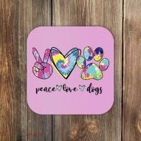 Peace Love Dogs Lover Puppy Paw Dog Coaster thumb 0