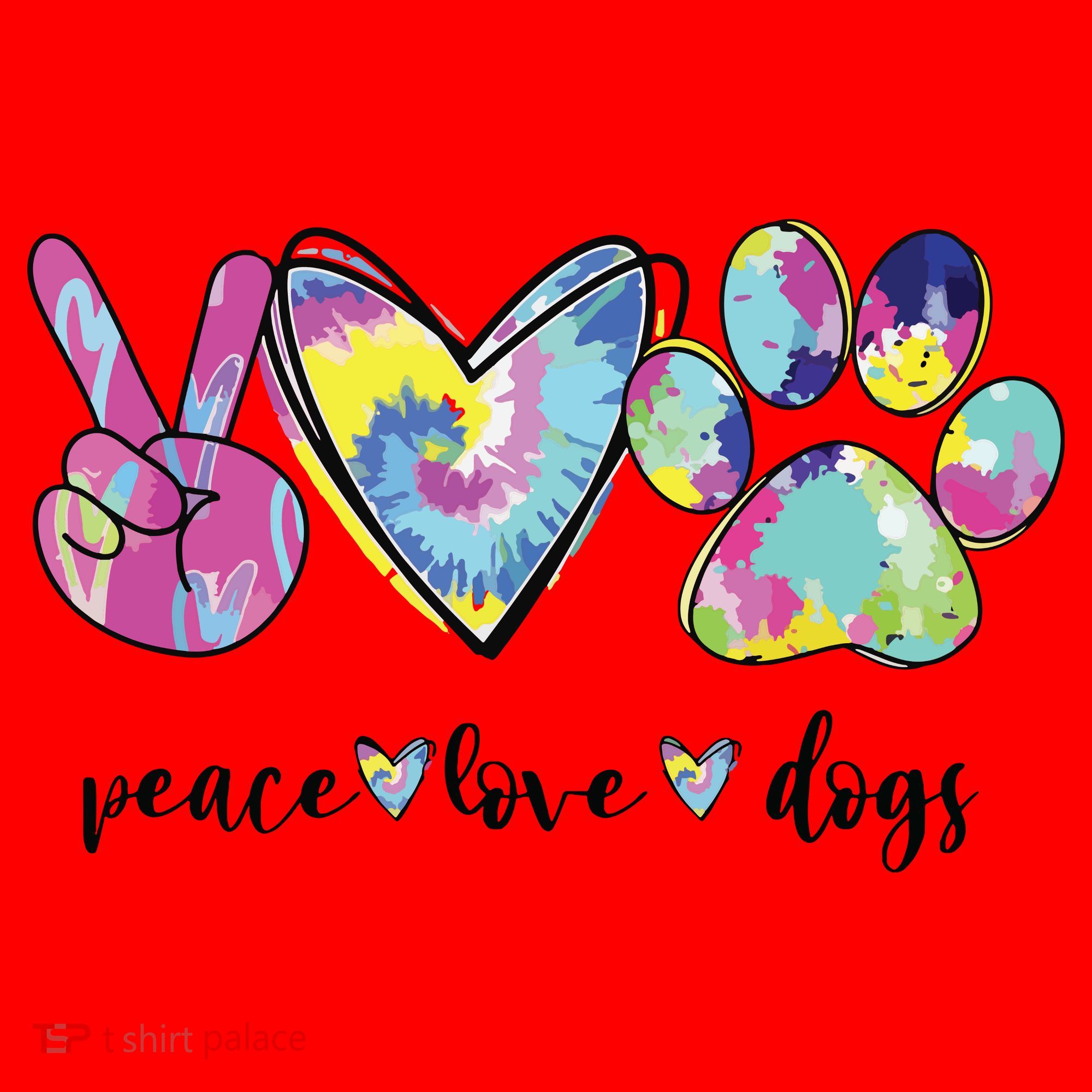 Peace Love Dogs Lover Puppy Paw Dog Santa Hat