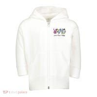 Peace Love Dogs Lover Puppy Paw Dog Toddler Zip Fleece Hoodie thumb 0