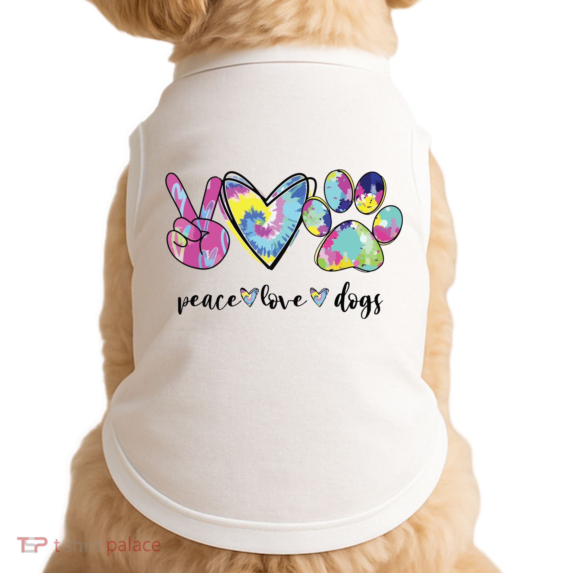 Peace Love Dogs Lover Puppy Paw Dog Doggie Tank