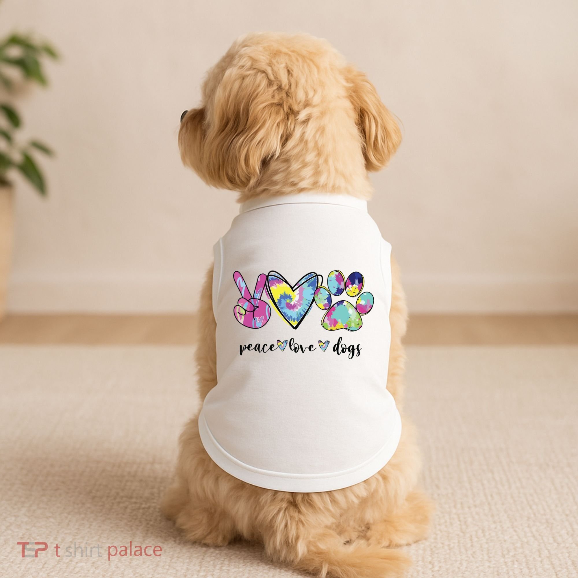 Peace Love Dogs Lover Puppy Paw Dog Doggie Tank