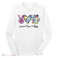 Peace Love Dogs Lover Puppy Paw Dog Long Sleeve Shirt thumb 0