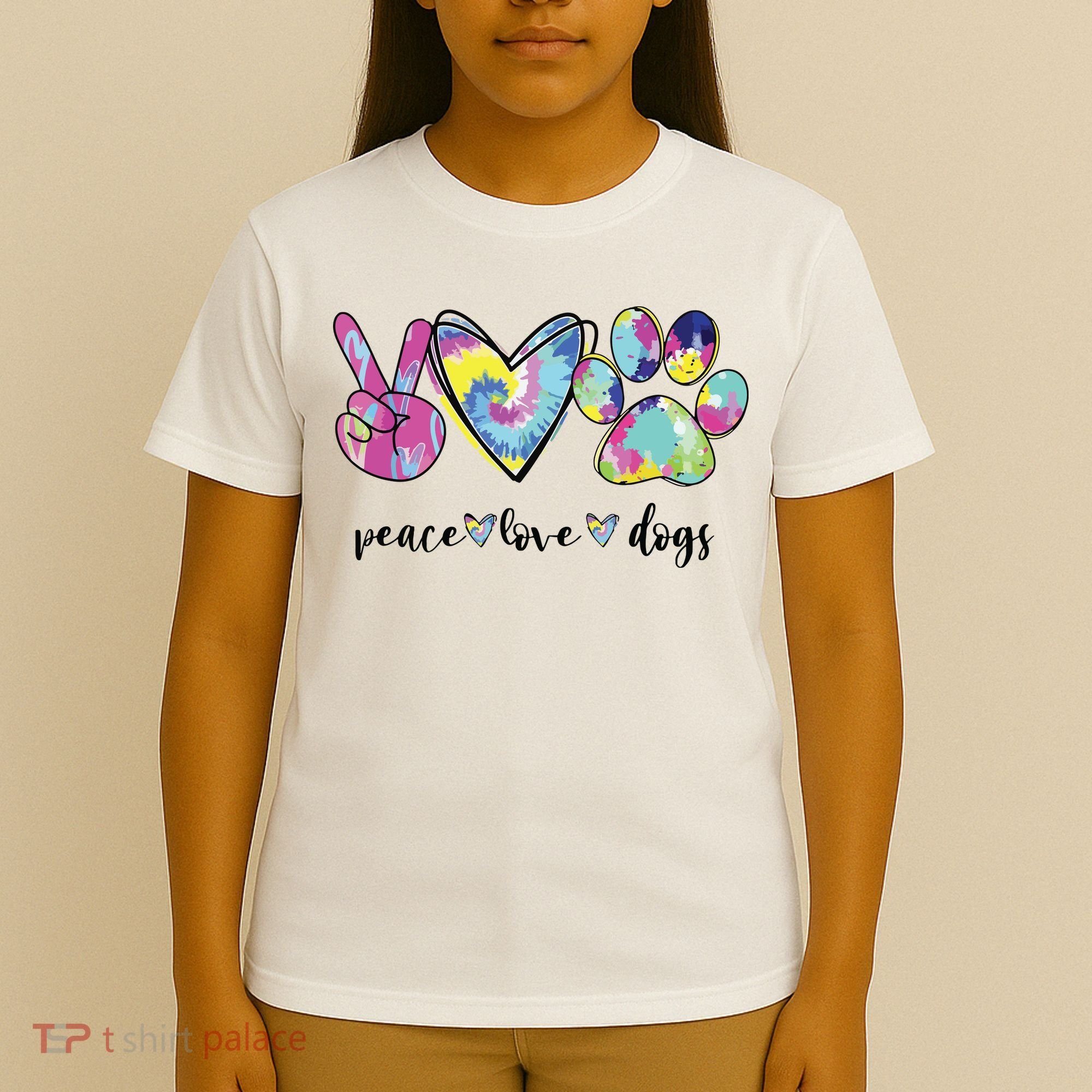 Peace Love Dogs Lover Puppy Paw Dog T-Shirt