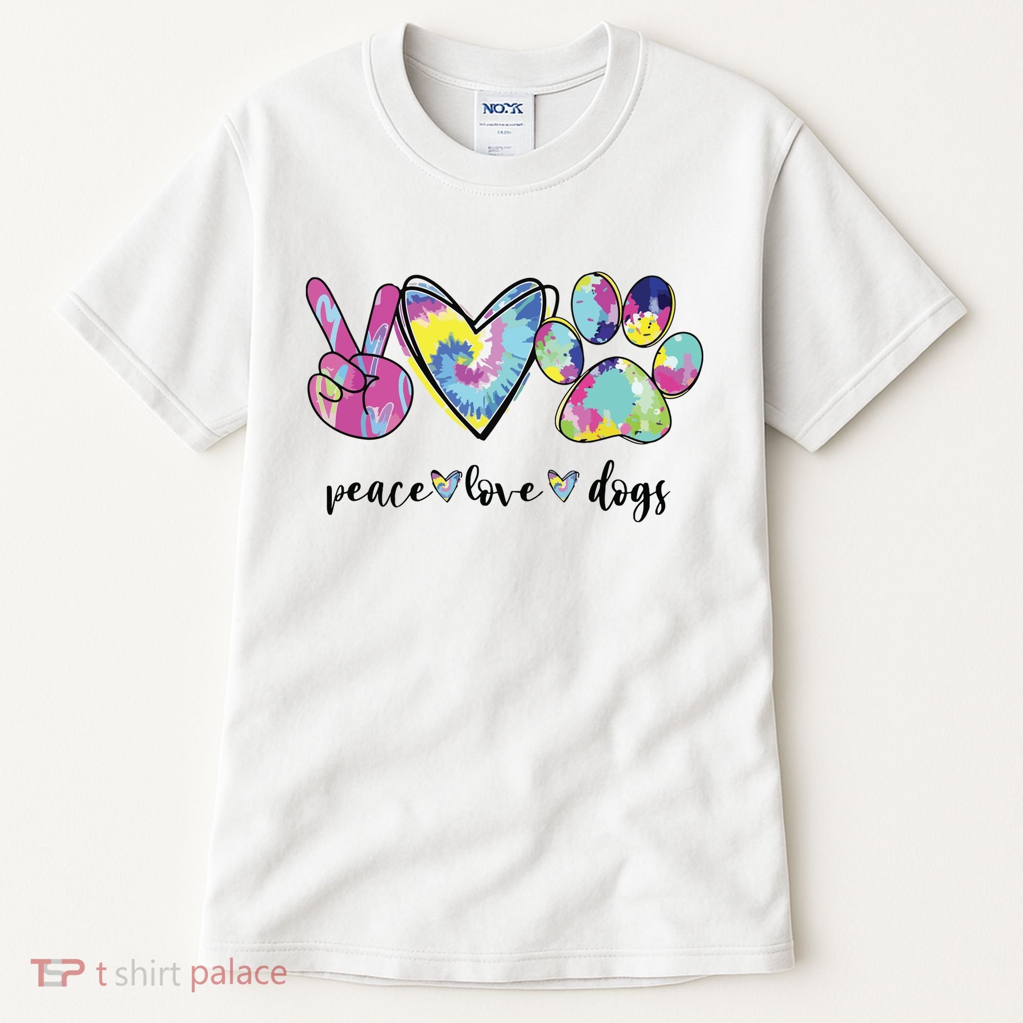 Peace Love Dogs Lover Puppy Paw Dog Tall T-Shirt