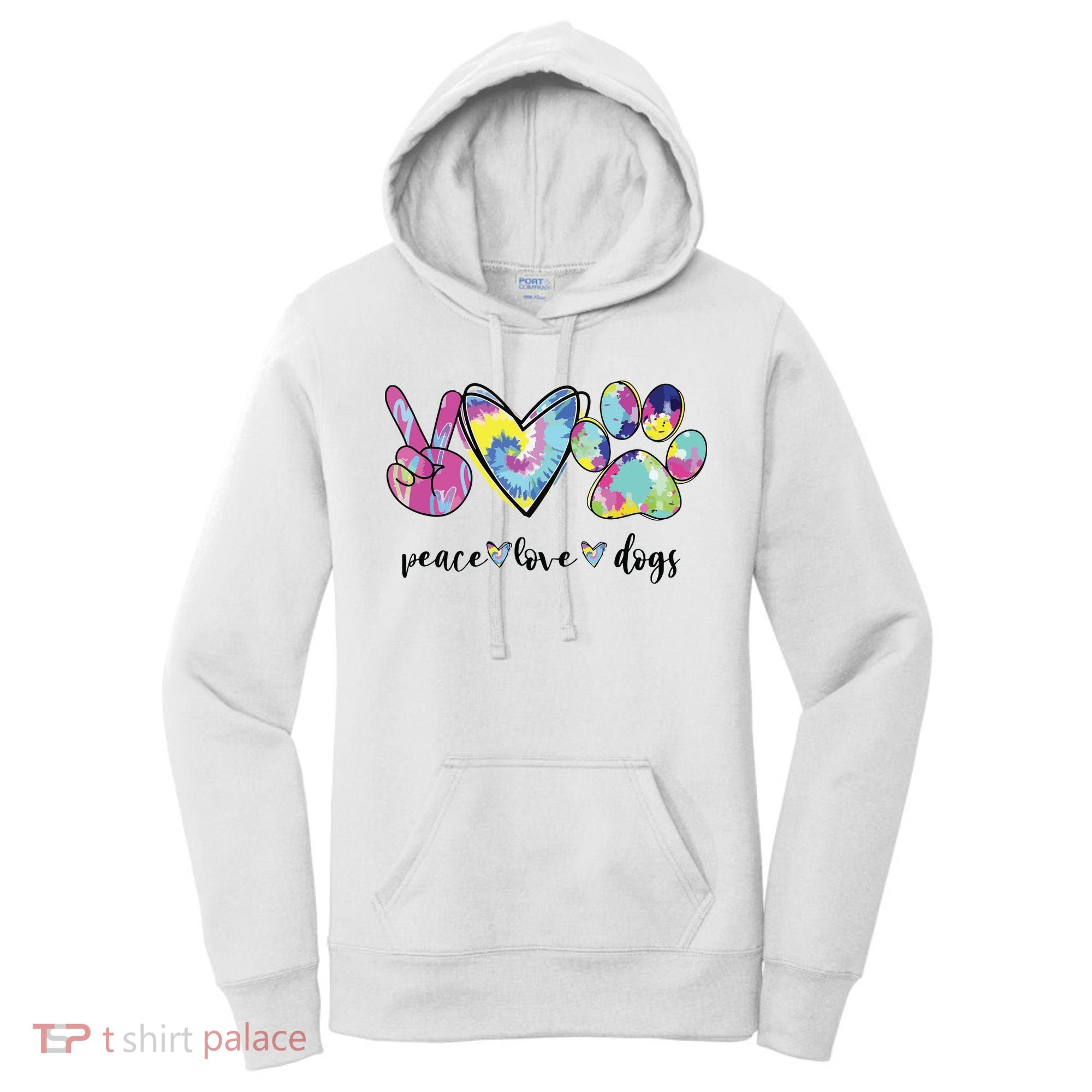 Peace Love Dogs Lover Puppy Paw Dog Women's Hoodie