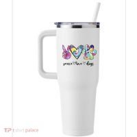 Peace Love Dogs Lover Puppy Paw Dog 40oz Vacuum Insulated Stainless Steel Travel Tumbler thumb 2