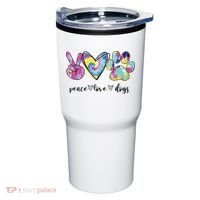 Peace Love Dogs Lover Puppy Paw Dog Tumbler thumb 0