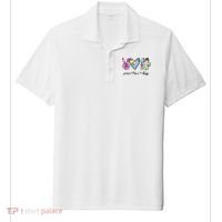 Peace Love Dogs Lover Puppy Paw Dog Sport-Tek Posi-UV Pro Polo thumb 0