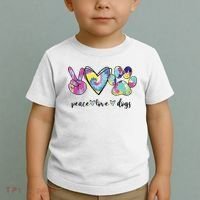 Peace Love Dogs Lover Puppy Paw Dog Toddler T-Shirt thumb 2