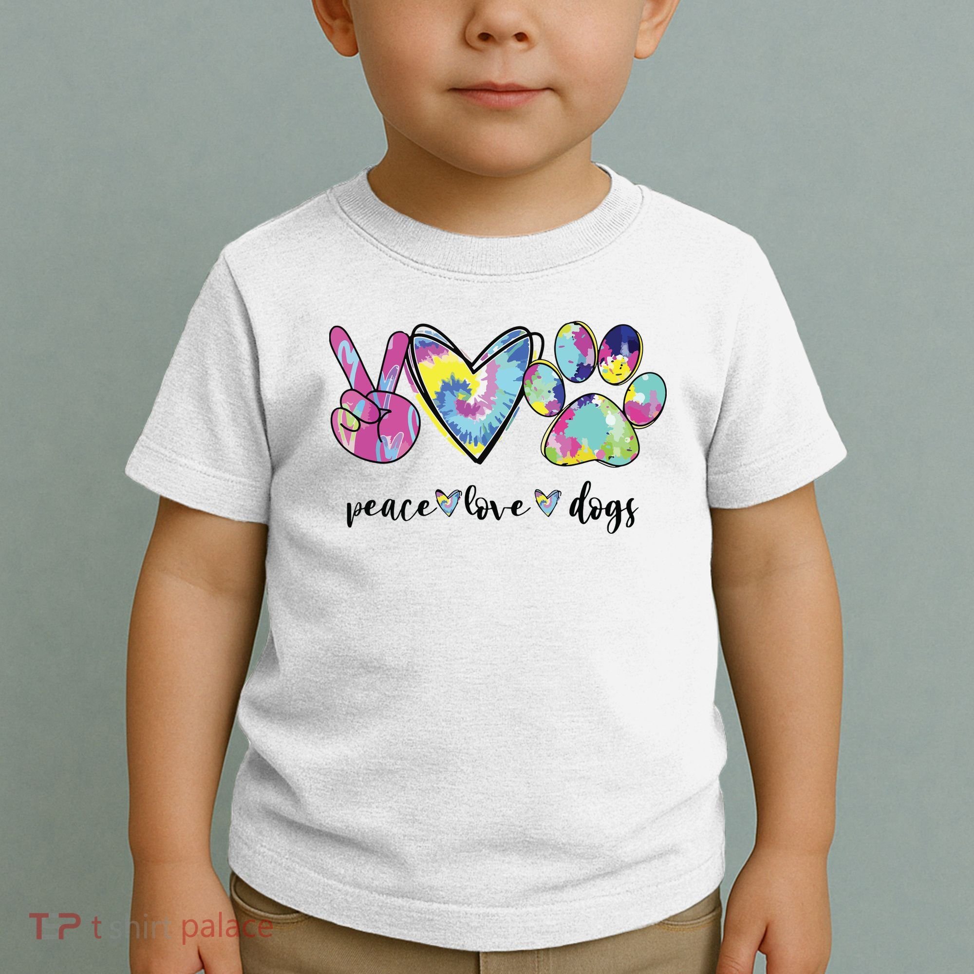 Peace Love Dogs Lover Puppy Paw Dog Toddler T-Shirt