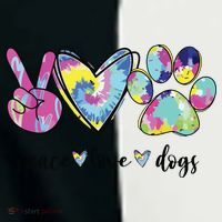 Peace Love Dogs Lover Puppy Paw Dog Women's Tri-Blend 3/4-Sleeve Raglan Shirt thumb 4