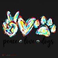 Peace Love Dogs Paw Print Happy Dog Day Dog Lover Gift Women's Hoodie thumb 2
