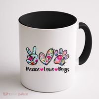 Peace Love Dogs Floral Dog Paw Dog Mom Cute Mothers Day Coffee Mug thumb 1