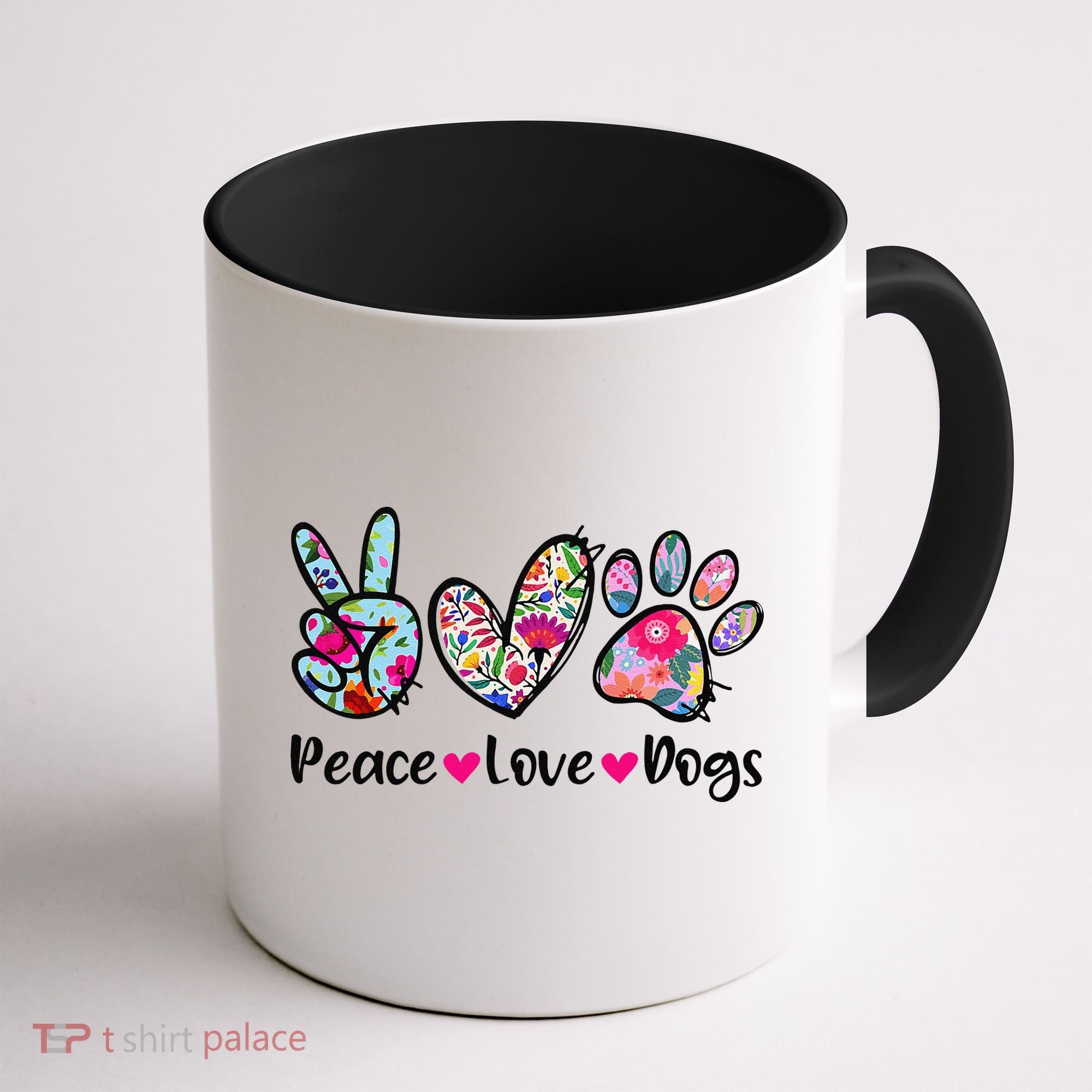 Peace Love Dogs Floral Dog Paw Dog Mom Cute Mothers Day Coffee Mug
