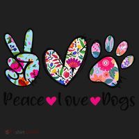 Peace Love Dogs Floral Dog Paw Dog Mom Cute Mothers Day Beanie thumb 2