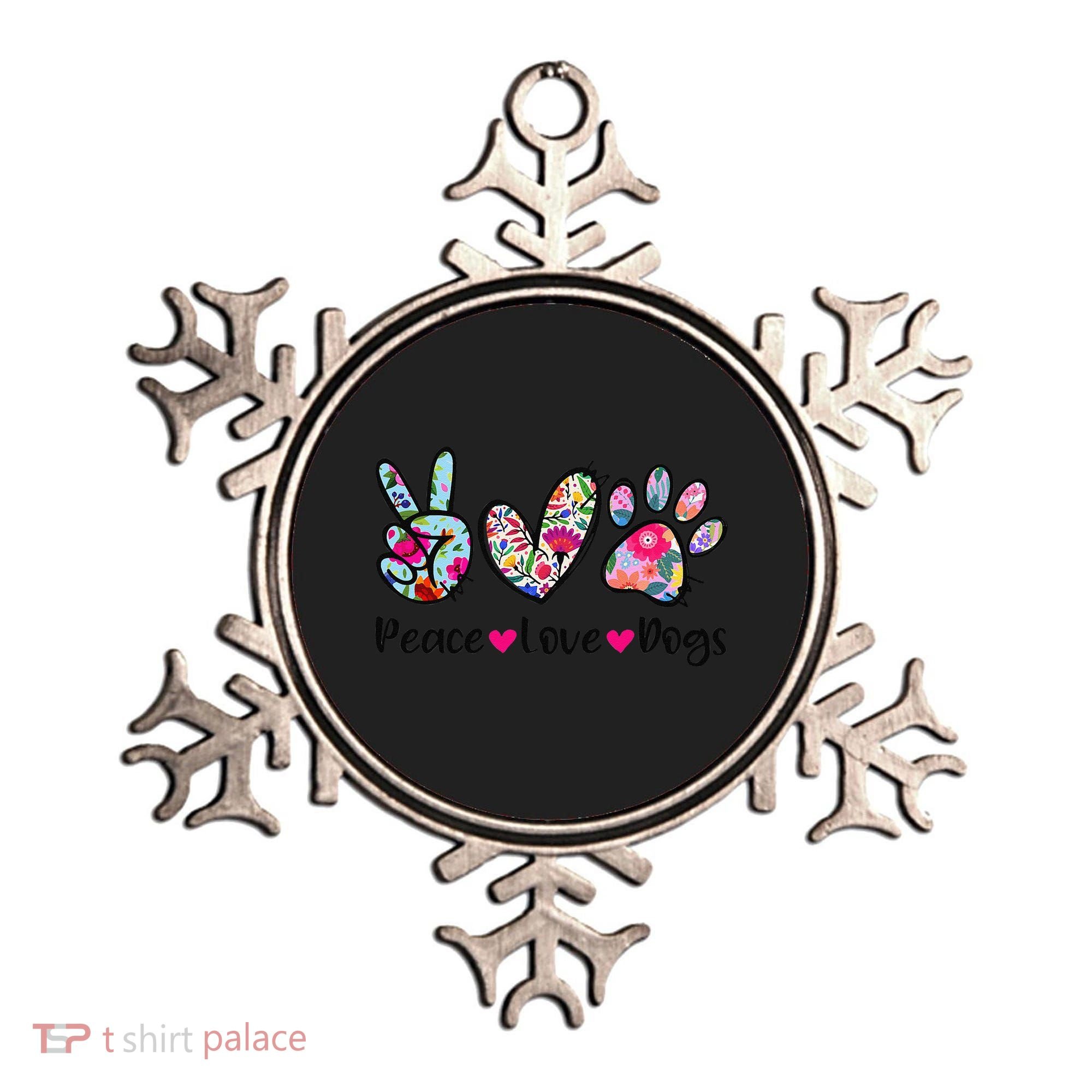 Peace Love Dogs Floral Dog Paw Dog Mom Cute Mothers Day Ornament
