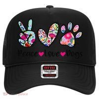 Peace Love Dogs Floral Dog Paw Dog Mom Cute Mothers Day Hat thumb 0