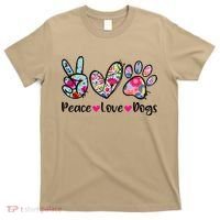 Peace Love Dogs Floral Dog Paw Dog Mom Cute Mothers Day T-Shirt thumb 0