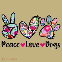 Peace Love Dogs Floral Dog Paw Dog Mom Cute Mothers Day T-Shirt thumb 7