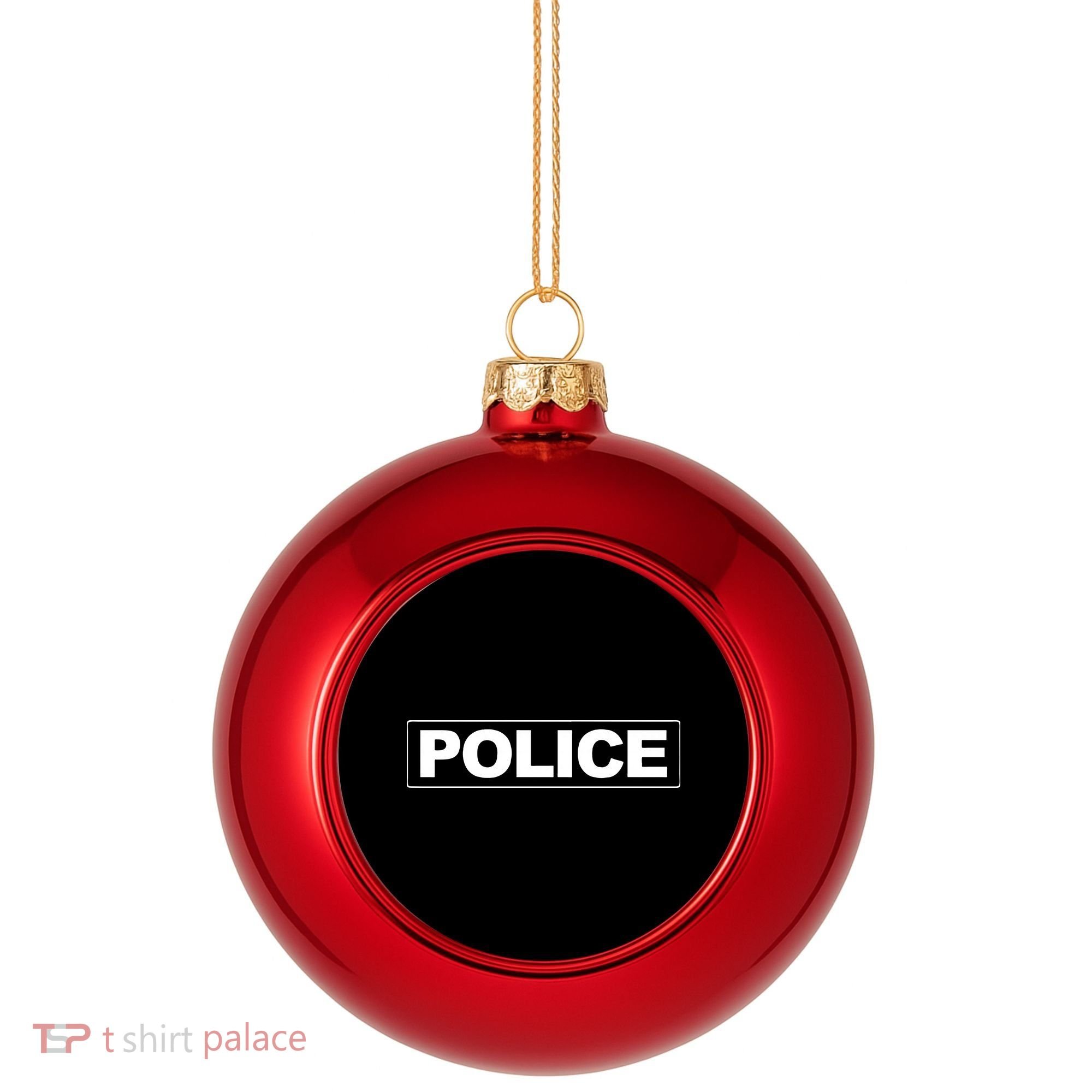 Police Law Enforcement Police Plastic Christmas Ball Ornament