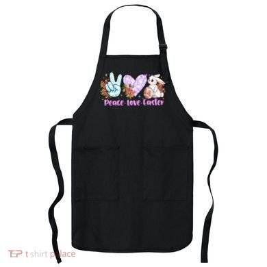 Peace Love Easter Day Gift Easter Egg Floral Apron