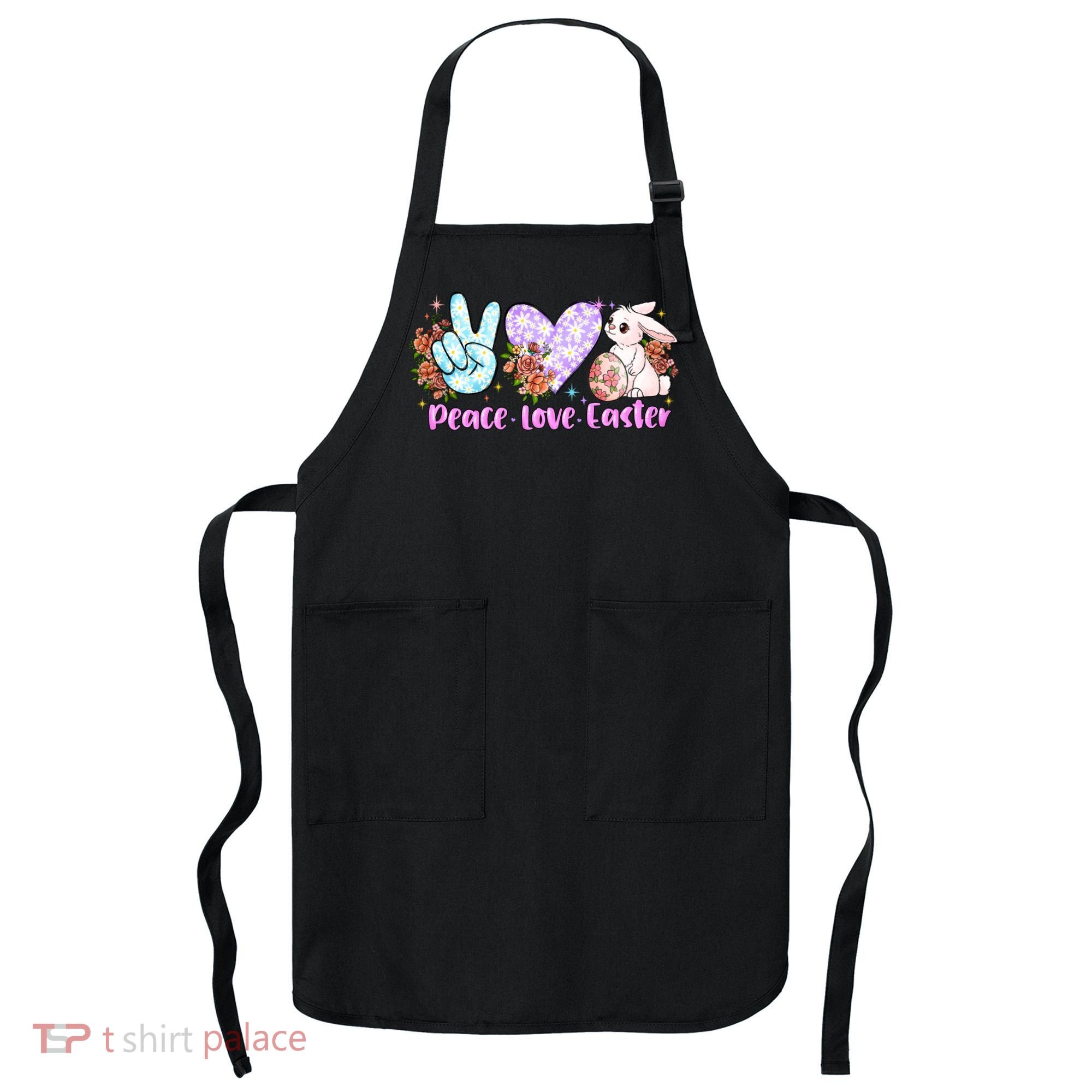 Peace Love Easter Day Gift Easter Egg Floral Apron