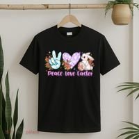 Peace Love Easter Day Gift Easter Egg Floral T-Shirt thumb 2