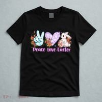 Peace Love Easter Day Gift Easter Egg Floral T-Shirt thumb 5