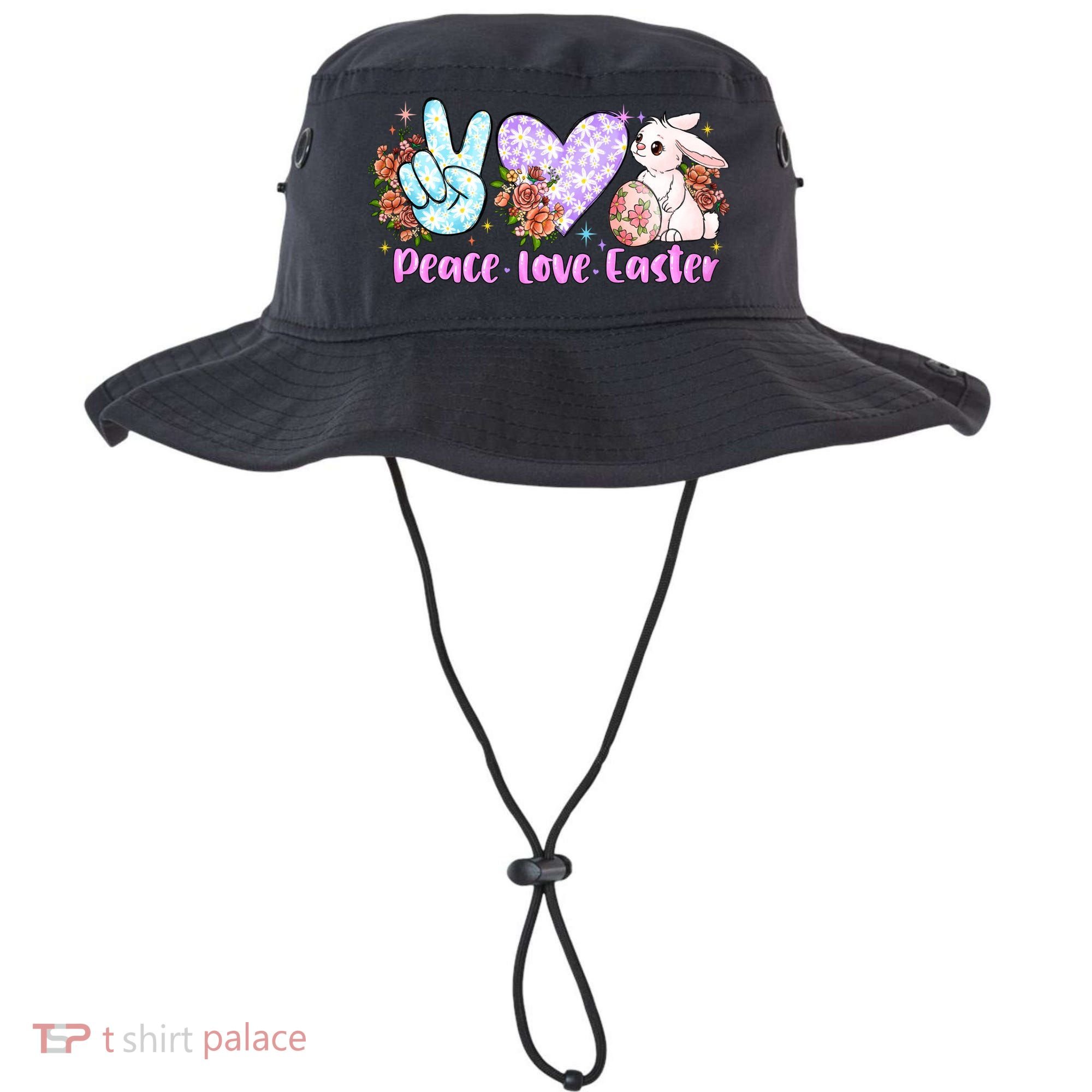 Peace Love Easter Day Gift Easter Egg Floral Bucket Hat