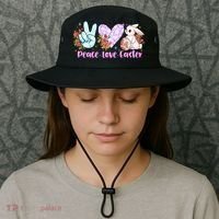 Peace Love Easter Day Gift Easter Egg Floral Bucket Hat thumb 3