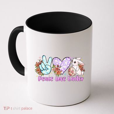 Peace Love Easter Day Gift Easter Egg Floral Coffee Mug