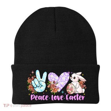 Peace Love Easter Day Gift Easter Egg Floral Beanie