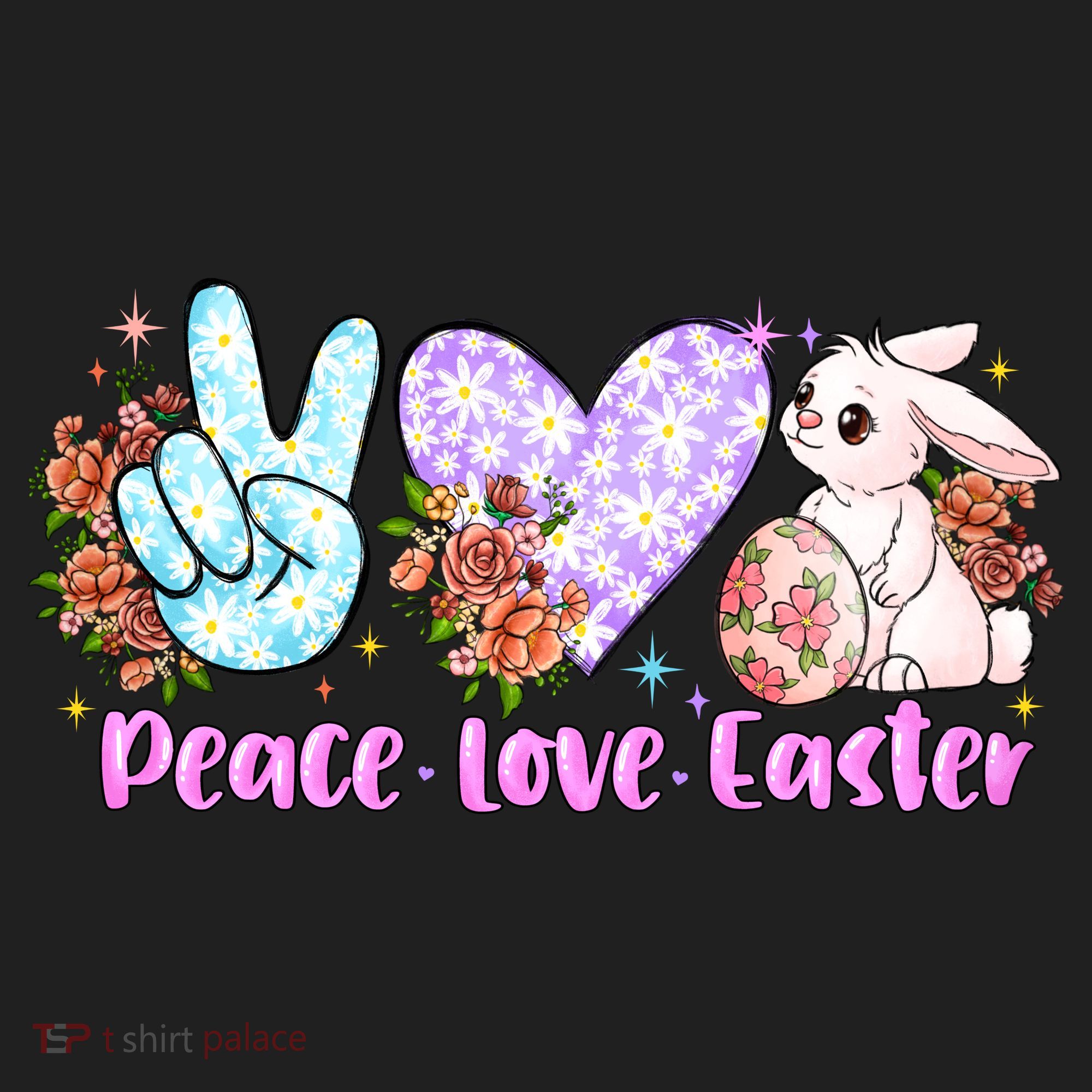 Peace Love Easter Day Gift Easter Egg Floral Beanie