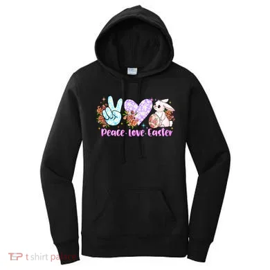 Peace Love Easter Day Gift Easter Egg Floral Women's Hoodie