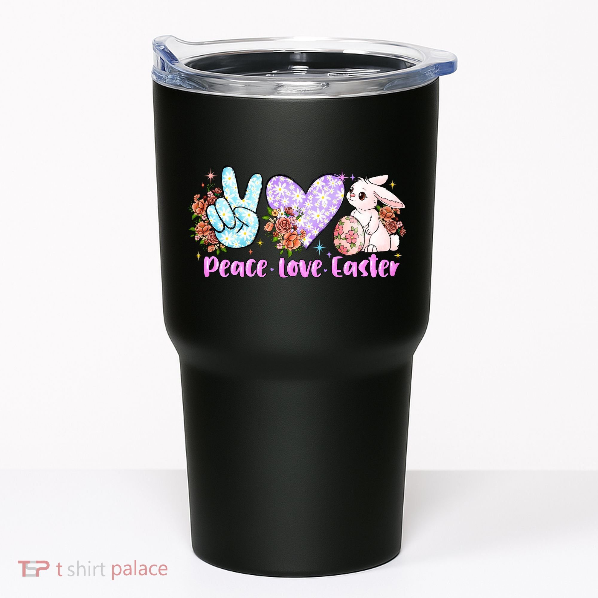 Peace Love Easter Day Gift Easter Egg Floral Tumbler