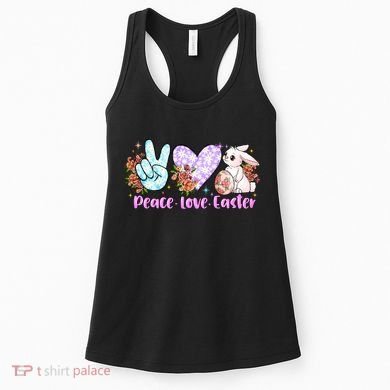 Peace Love Easter Day Gift Easter Egg Floral Women's Tank Top