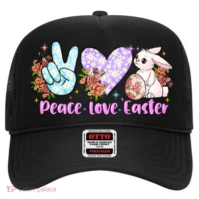 Peace Love Easter Day Gift Easter Egg Floral Hat