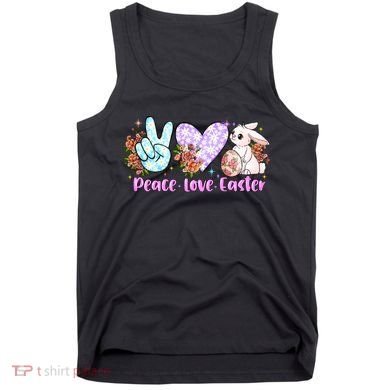 Peace Love Easter Day Gift Easter Egg Floral Tank Top