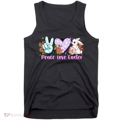 Peace Love Easter Day Gift Easter Egg Floral Tank Top