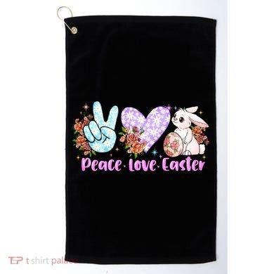 Peace Love Easter Day Gift Easter Egg Floral Golf Towel