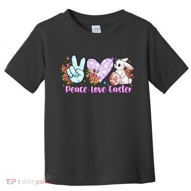 Peace Love Easter Day Gift Easter Egg Floral Toddler T-Shirt
