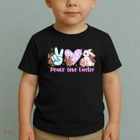 Peace Love Easter Day Gift Easter Egg Floral Toddler T-Shirt thumb 2