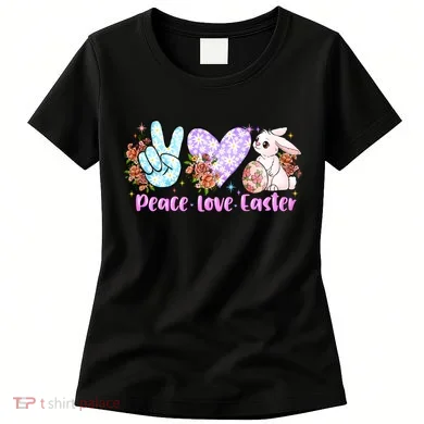 Peace Love Easter Day Gift Easter Egg Floral Women's T-Shirt