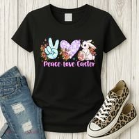 Peace Love Easter Day Gift Easter Egg Floral Women's T-Shirt thumb 3