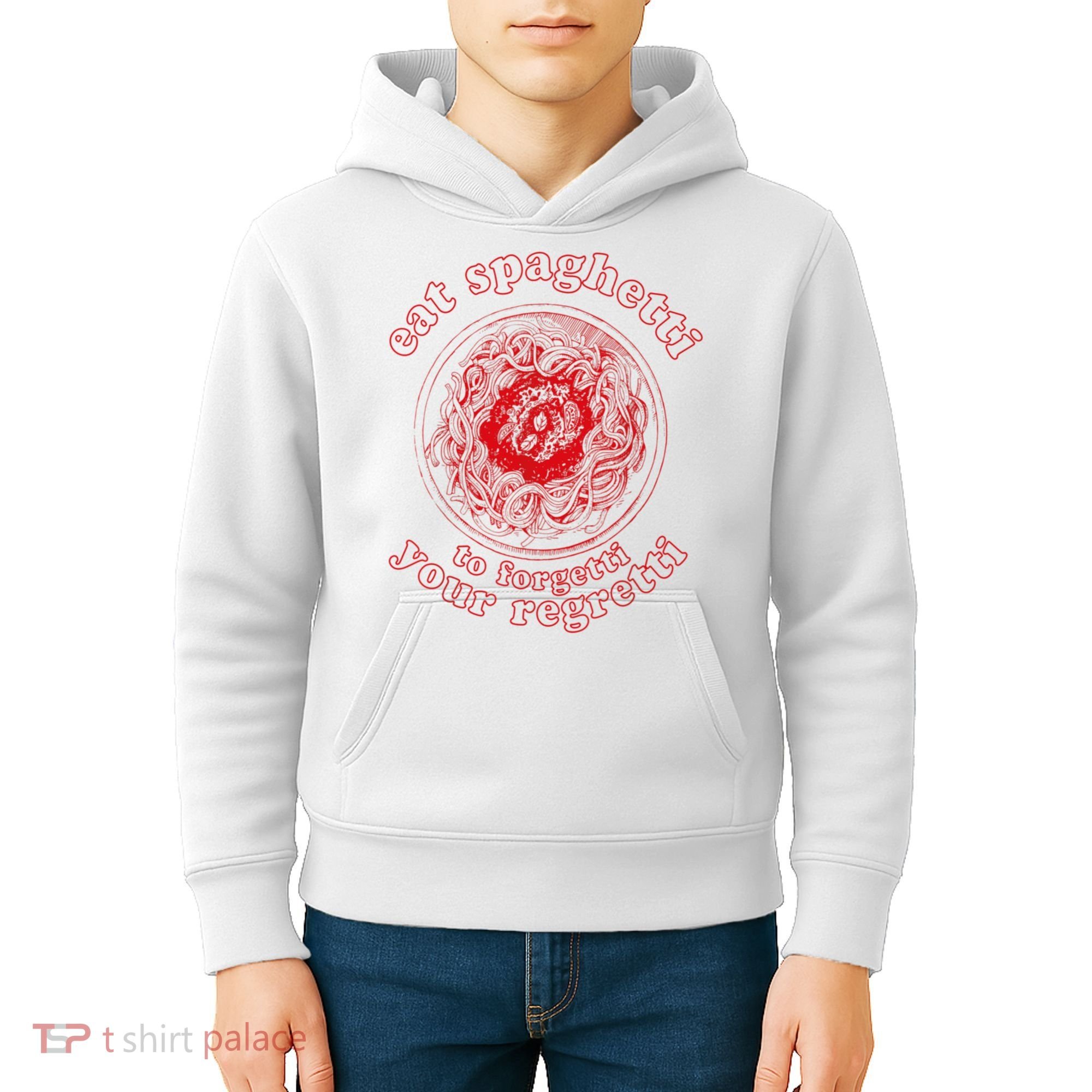 Pasta Lover Eat The Spaghetti To Forgetti Your Regretti Kids Hoodie