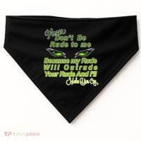 Please Don't Be Rude to Me Cat Eye USA-Made Doggie Bandana thumb 0