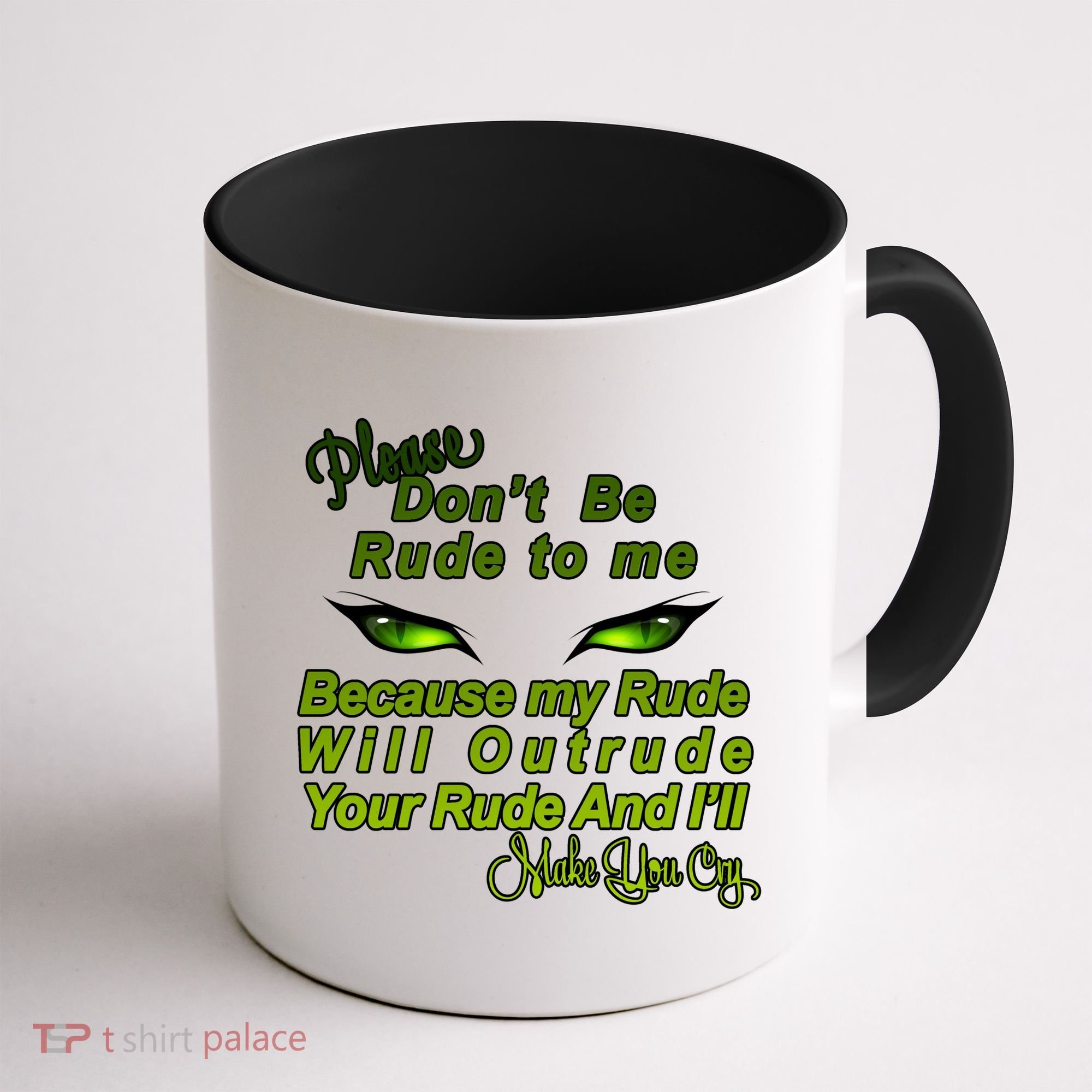 Please Don't Be Rude to Me Cat Eye Coffee Mug