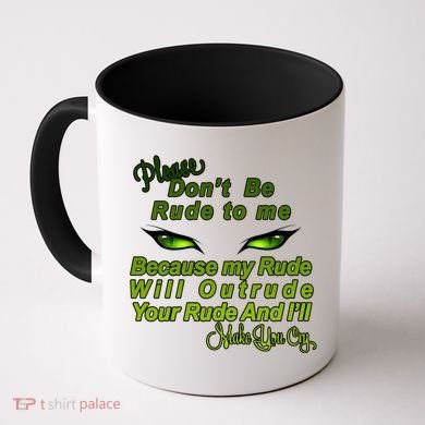 Please Don't Be Rude to Me Cat Eye Coffee Mug