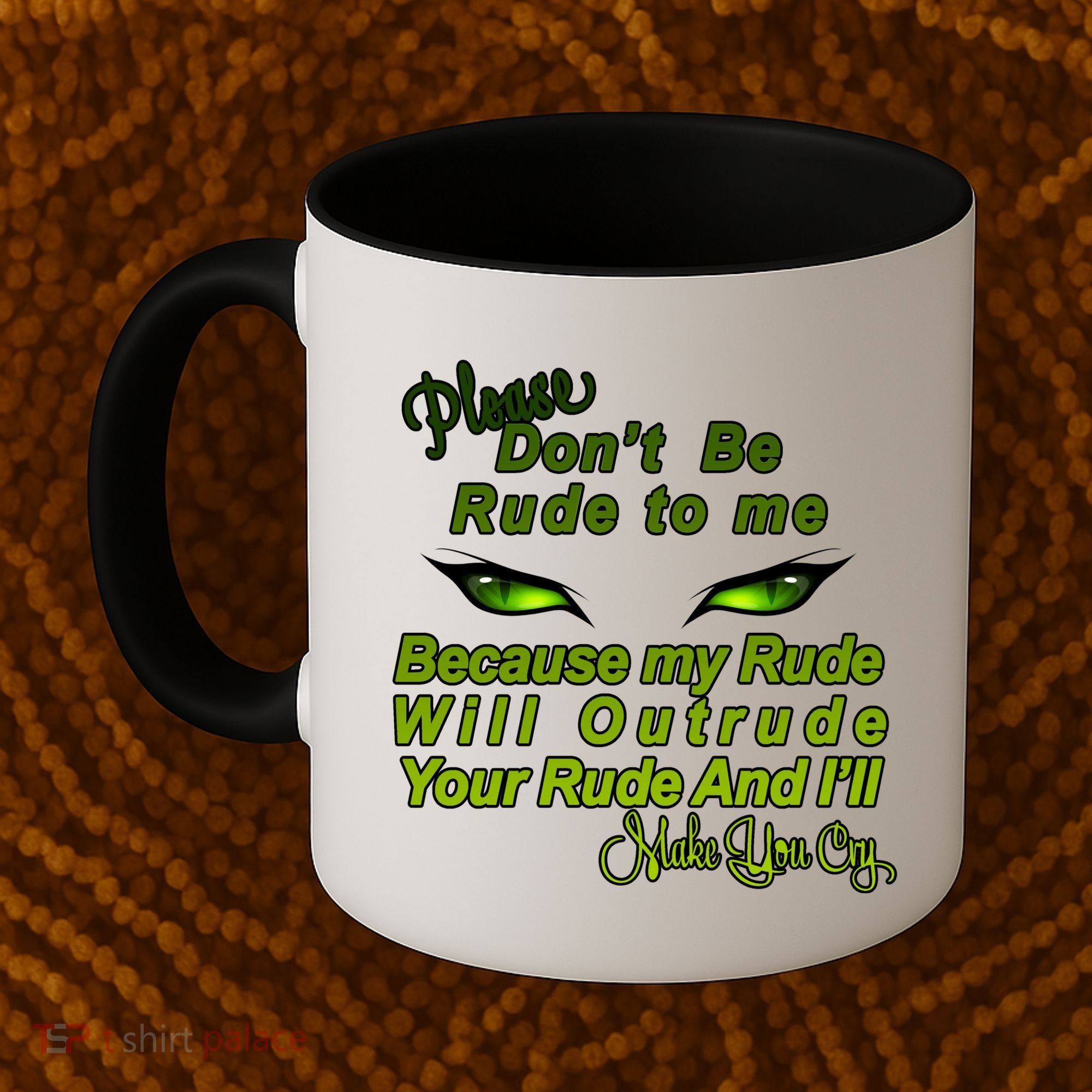 Please Don't Be Rude to Me Cat Eye Coffee Mug